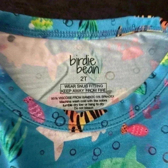 Birdie Bean Bamboo Baby Shark Dylan Short Sleeve Pj Set 2T - Picture 2 of 2